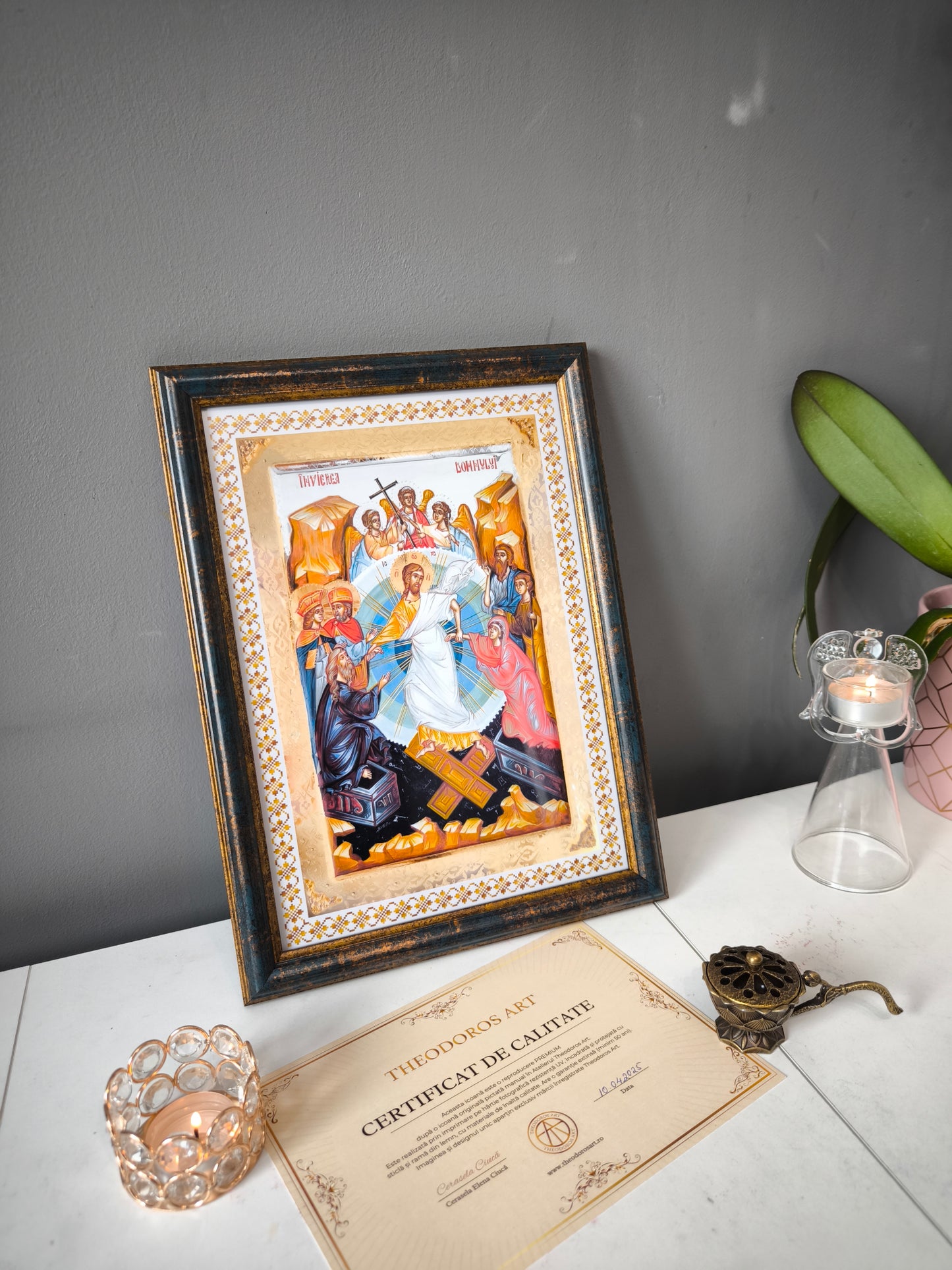 ICOANA INVIEREA DOMNULUI- POGORAREA la IAD replica print icoana originala Theodoros Art