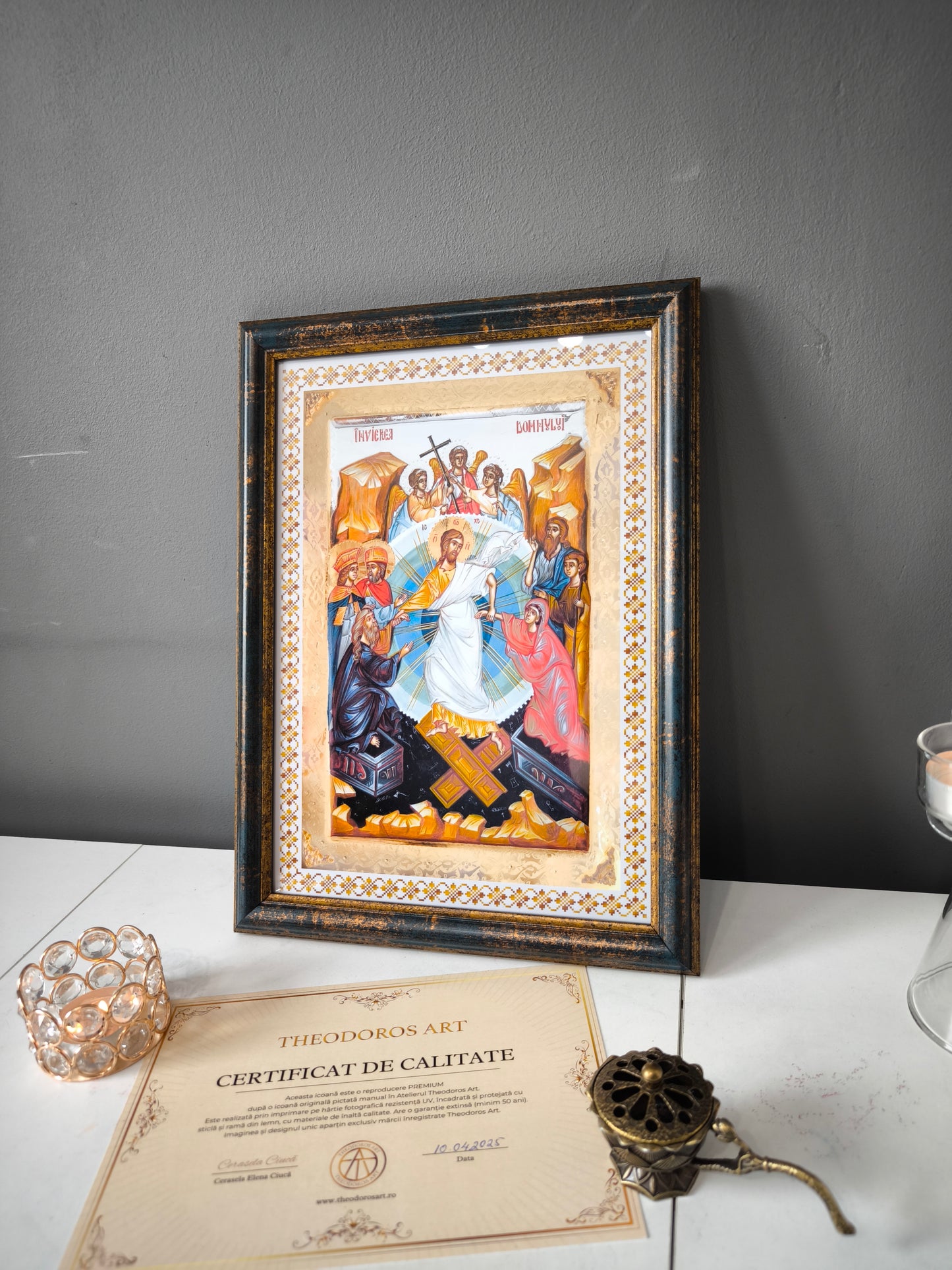 ICOANA INVIEREA DOMNULUI- POGORAREA la IAD replica print icoana originala Theodoros Art