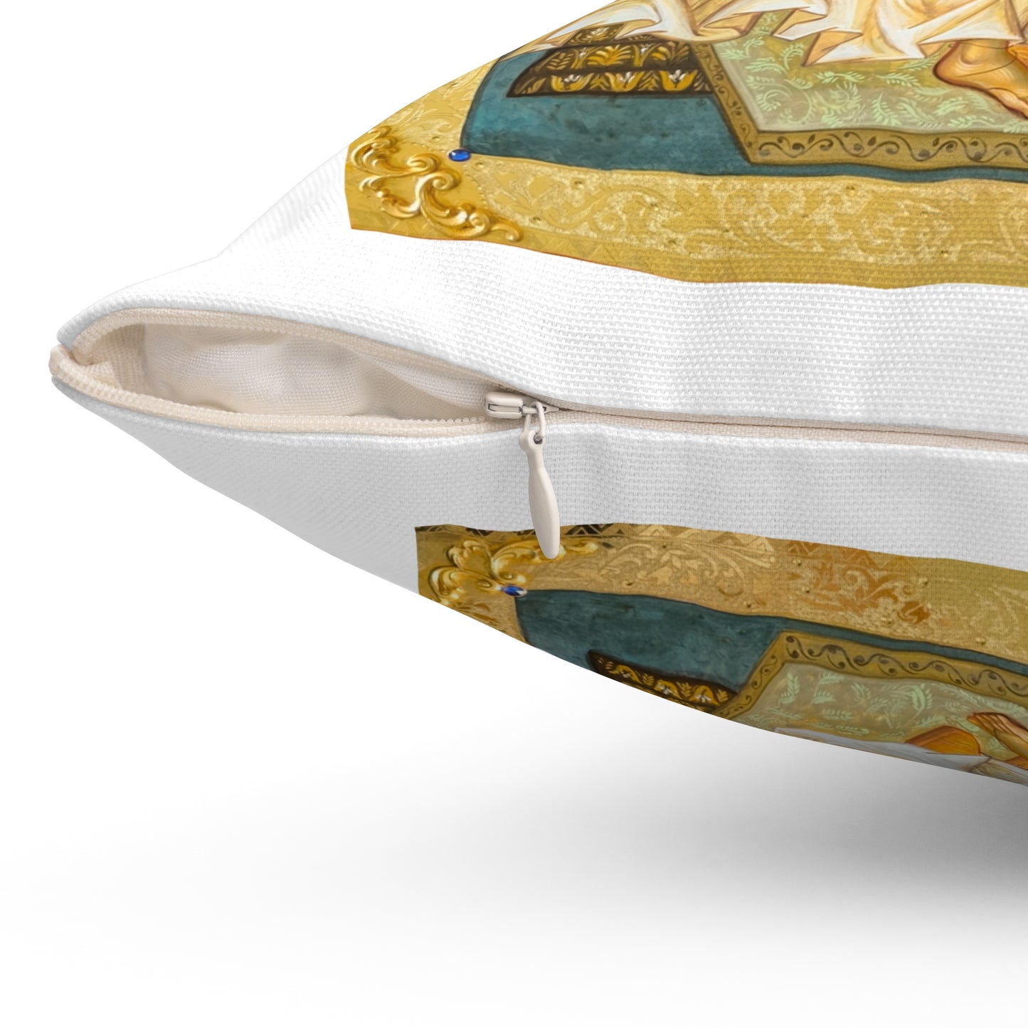 Religious Artwork Square Pillow - "God Bless You" Design