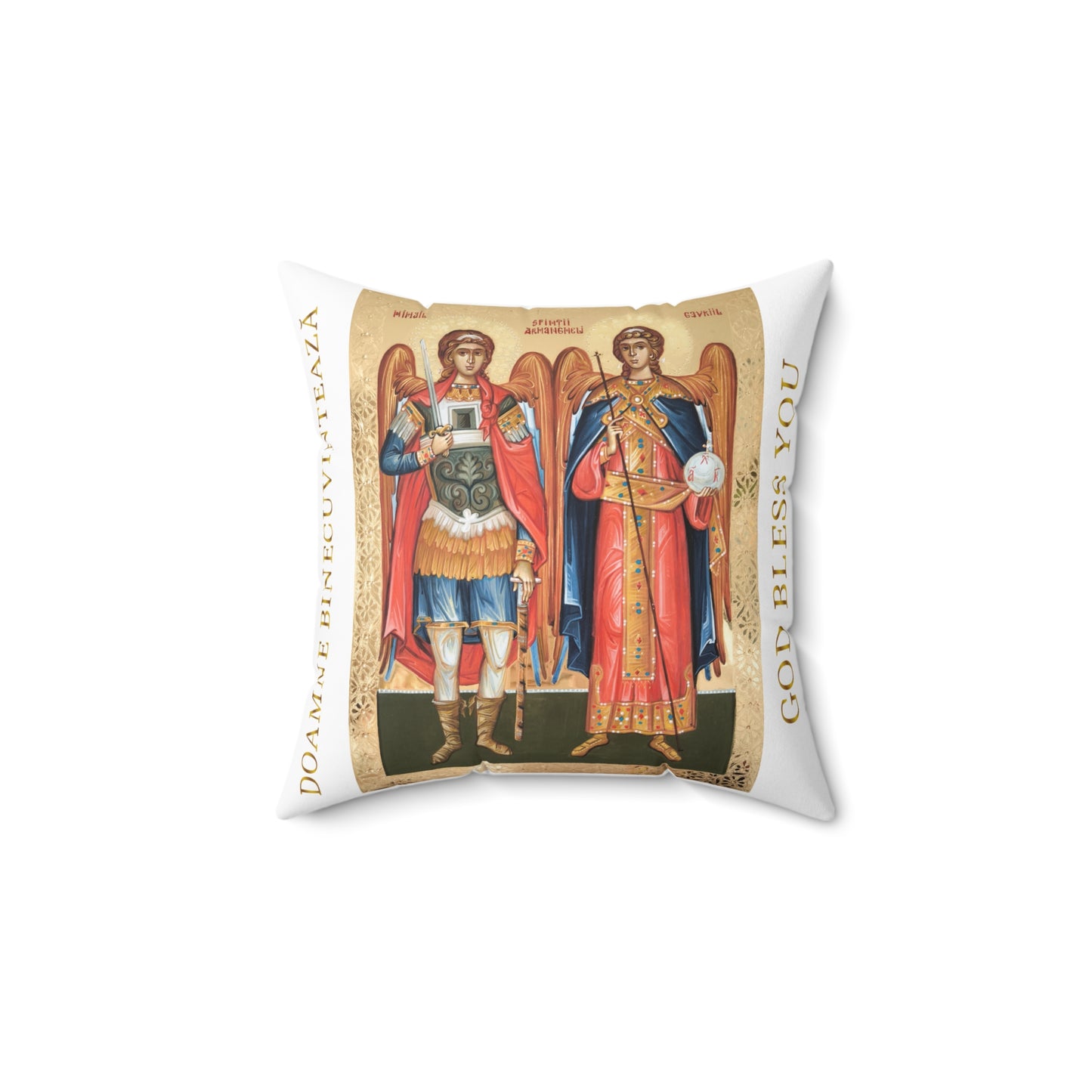 Blessed Guardian Angels Square Pillow - Home Decor for Faith and Protection