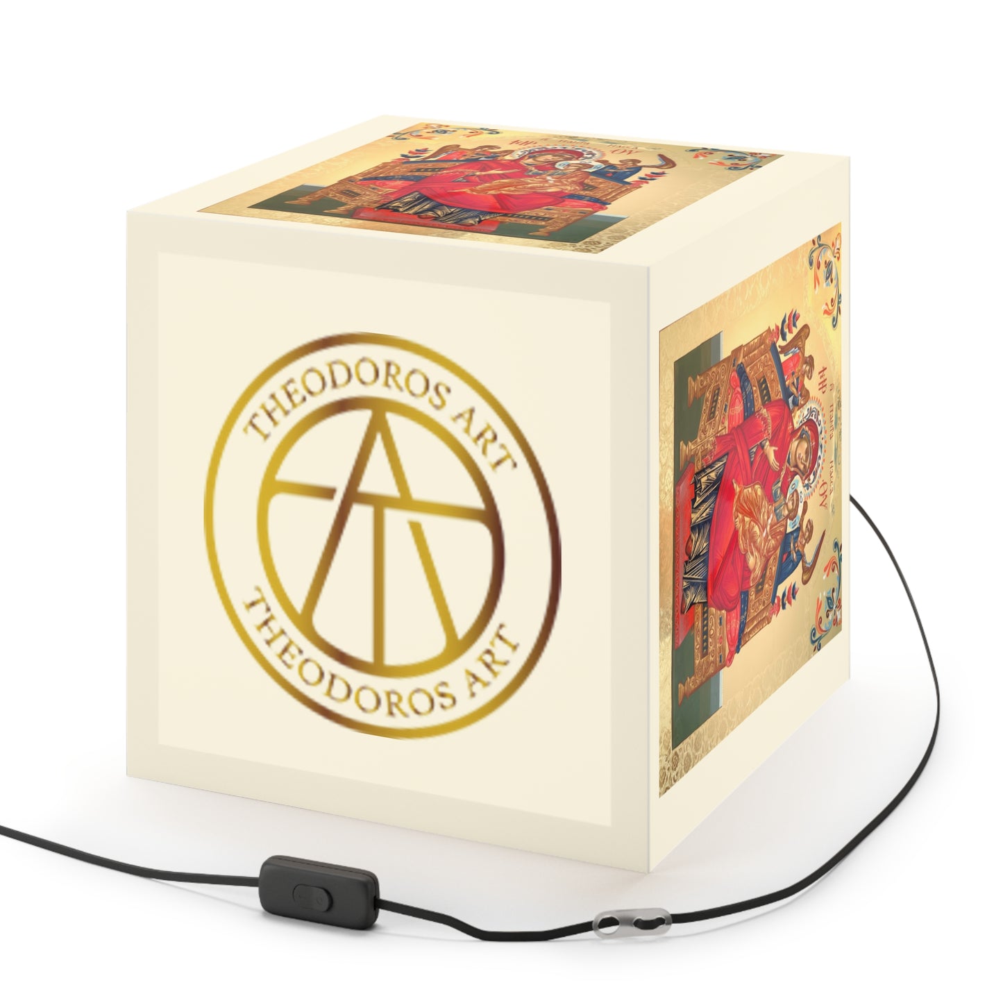 Lampă cub de lumină decorativă elegantă cu design religios 