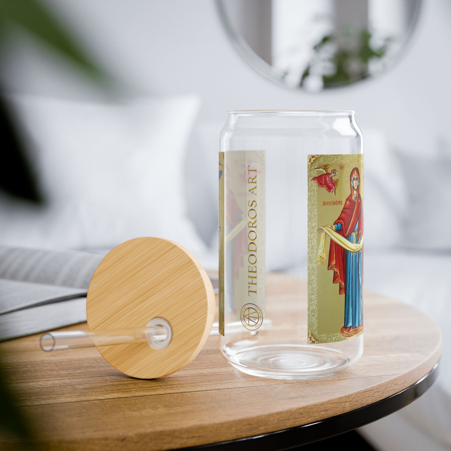 Artisan Sipper Glass - 16oz with Decorative Design for Eco-Friendly Sipping