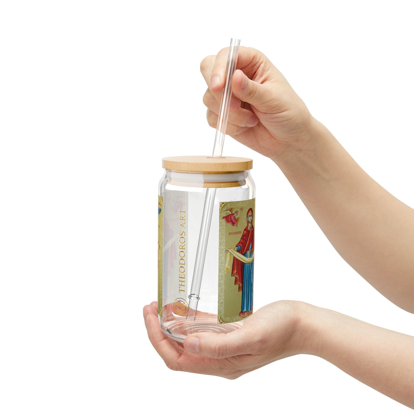 Artisan Sipper Glass - 16oz with Decorative Design for Eco-Friendly Sipping