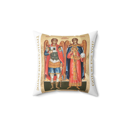 Blessed Guardian Angels Square Pillow - Home Decor for Faith and Protection