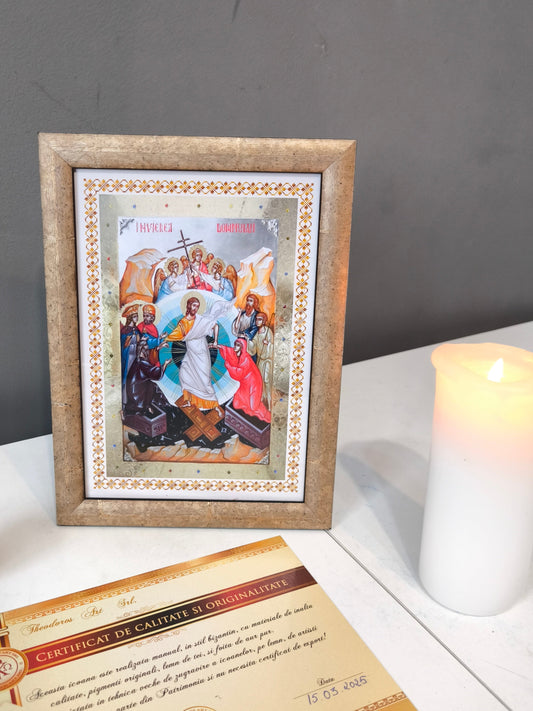 ICOANA INVIEREA DOMNULUI- POGORAREA la IAD replica print icoana originala Theodoros Art