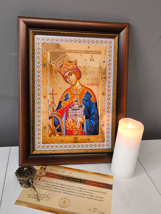 ICOANA SFANTA MARE MUCENITA ECATERINA replica print icoana originala Theodoros Art