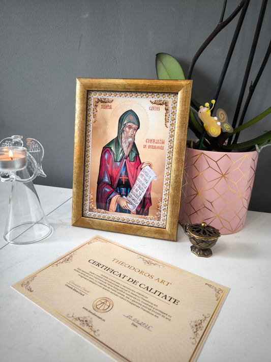 ICOANA  SFANTUL GHERASIM DE KEFALONIA replica print icoana originala Theodoros Art