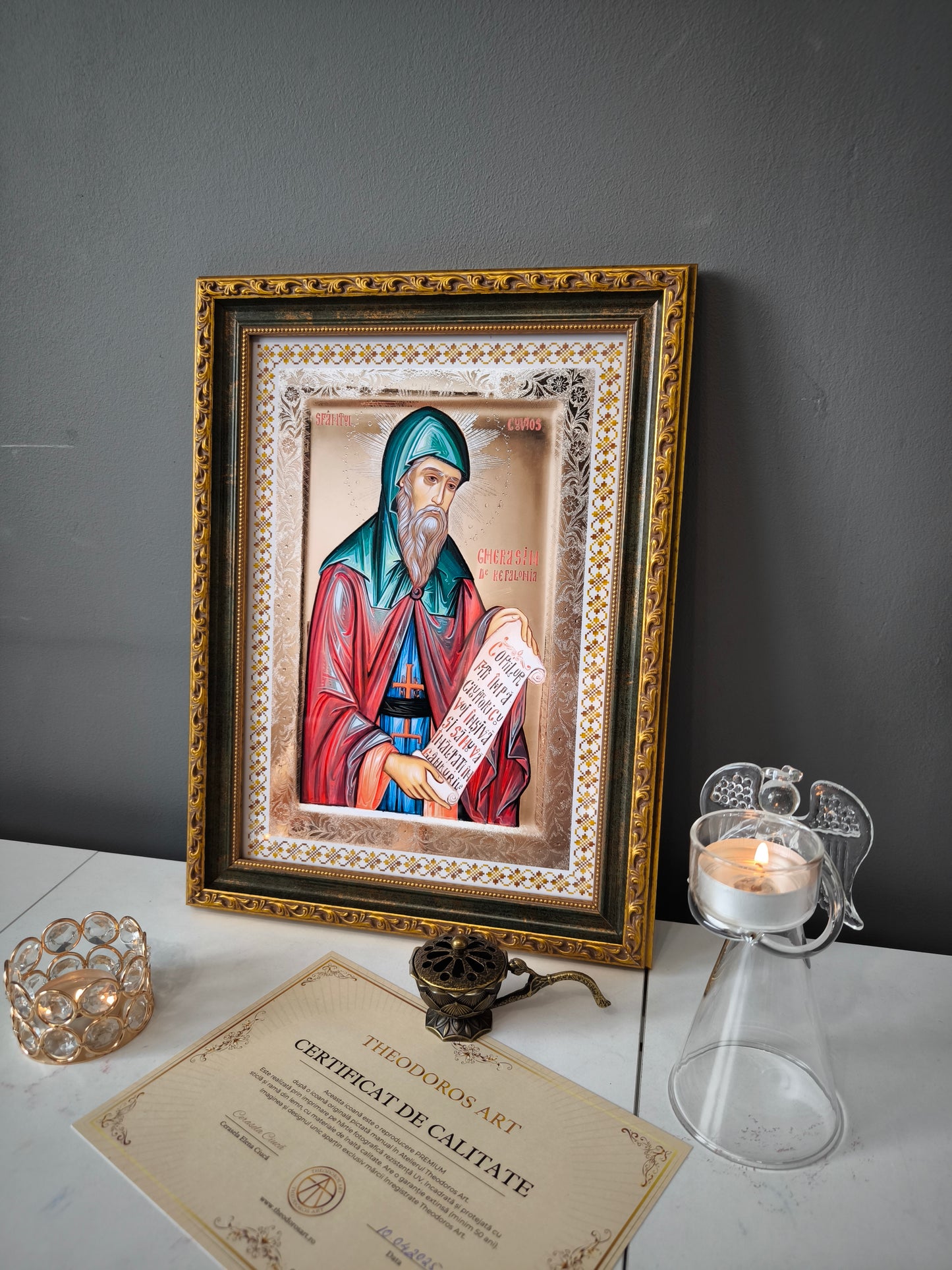 ICOANA  SFANTUL GHERASIM DE KEFALONIA replica print icoana originala Theodoros Art