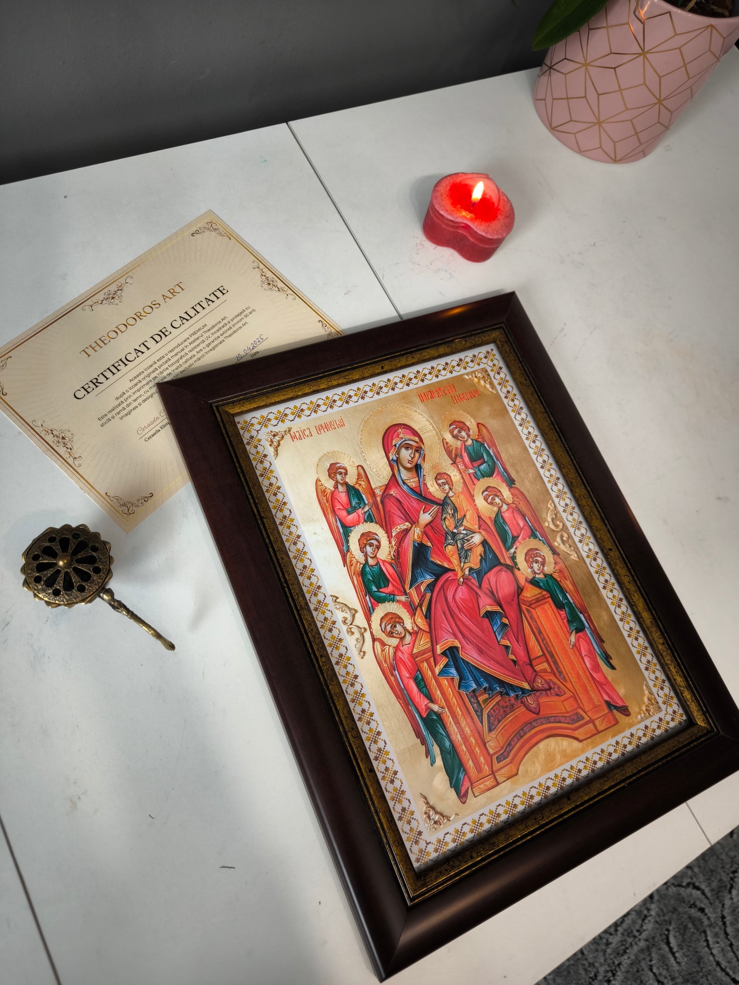 ICOANA MAICA DOMNULUI IMPARATEASA INGERILOR  replica print icoana originala Theodoros Art