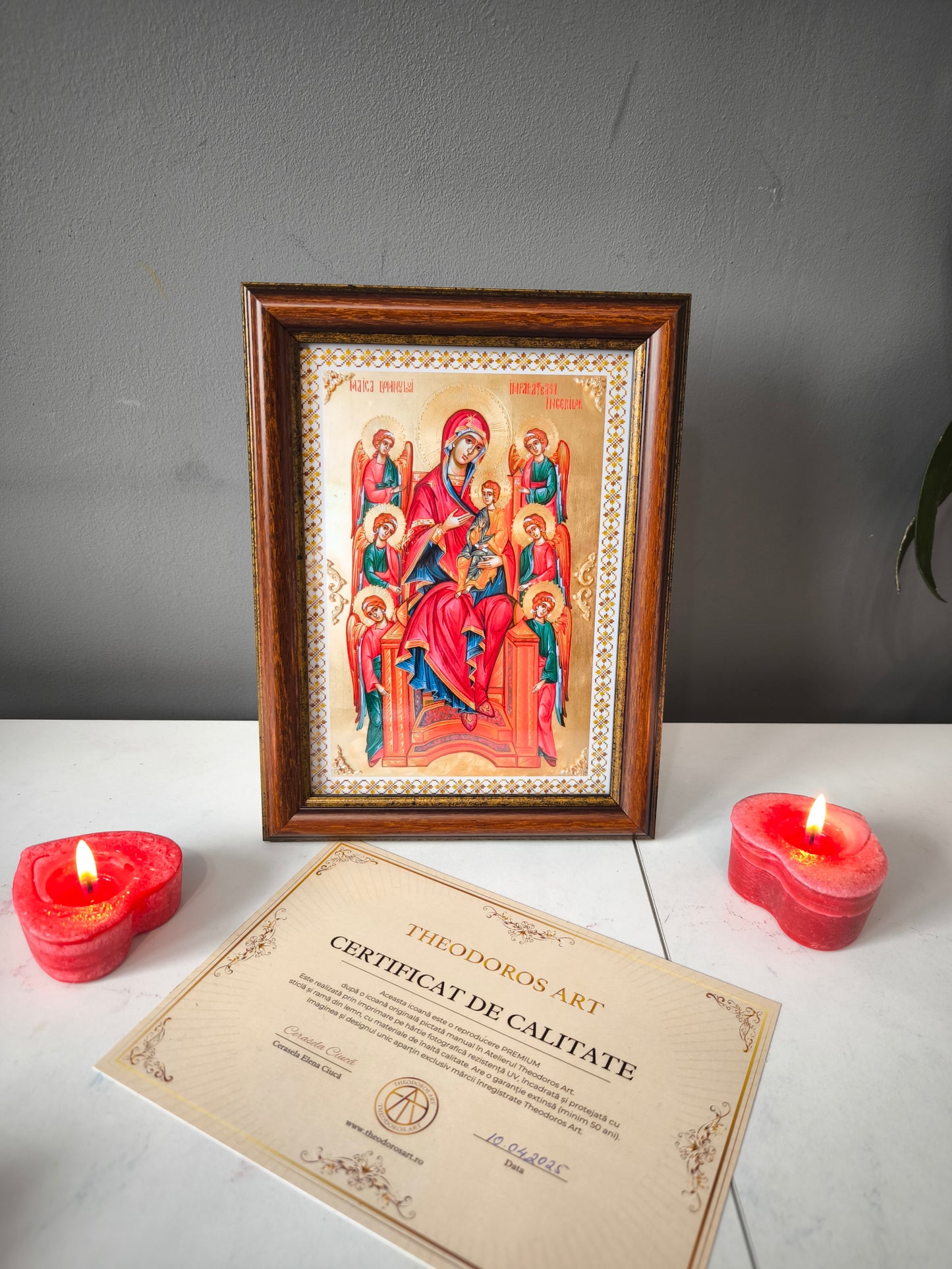 ICOANA MAICA DOMNULUI IMPARATEASA INGERILOR replica print icoana originala Theodoros Art