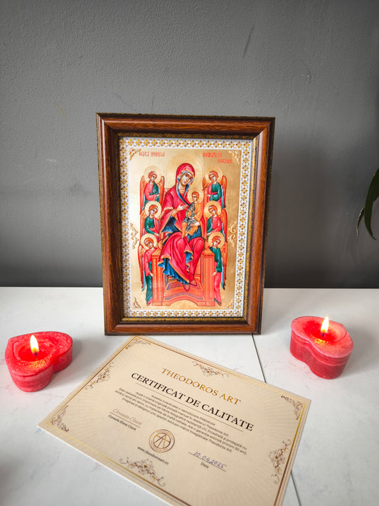 ICOANA MAICA DOMNULUI IMPARATEASA INGERILOR replica print icoana originala Theodoros Art