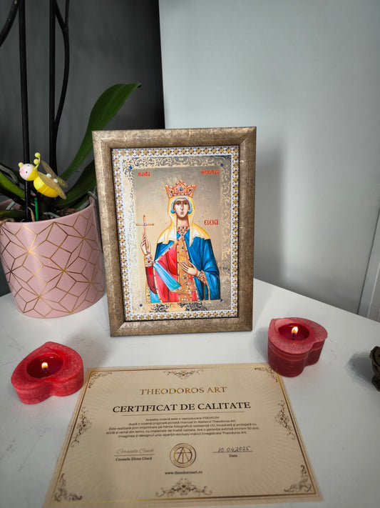 ICOANA SFANTA IMPARATEASA ELENA    replica print icoana originala Theodoros Art