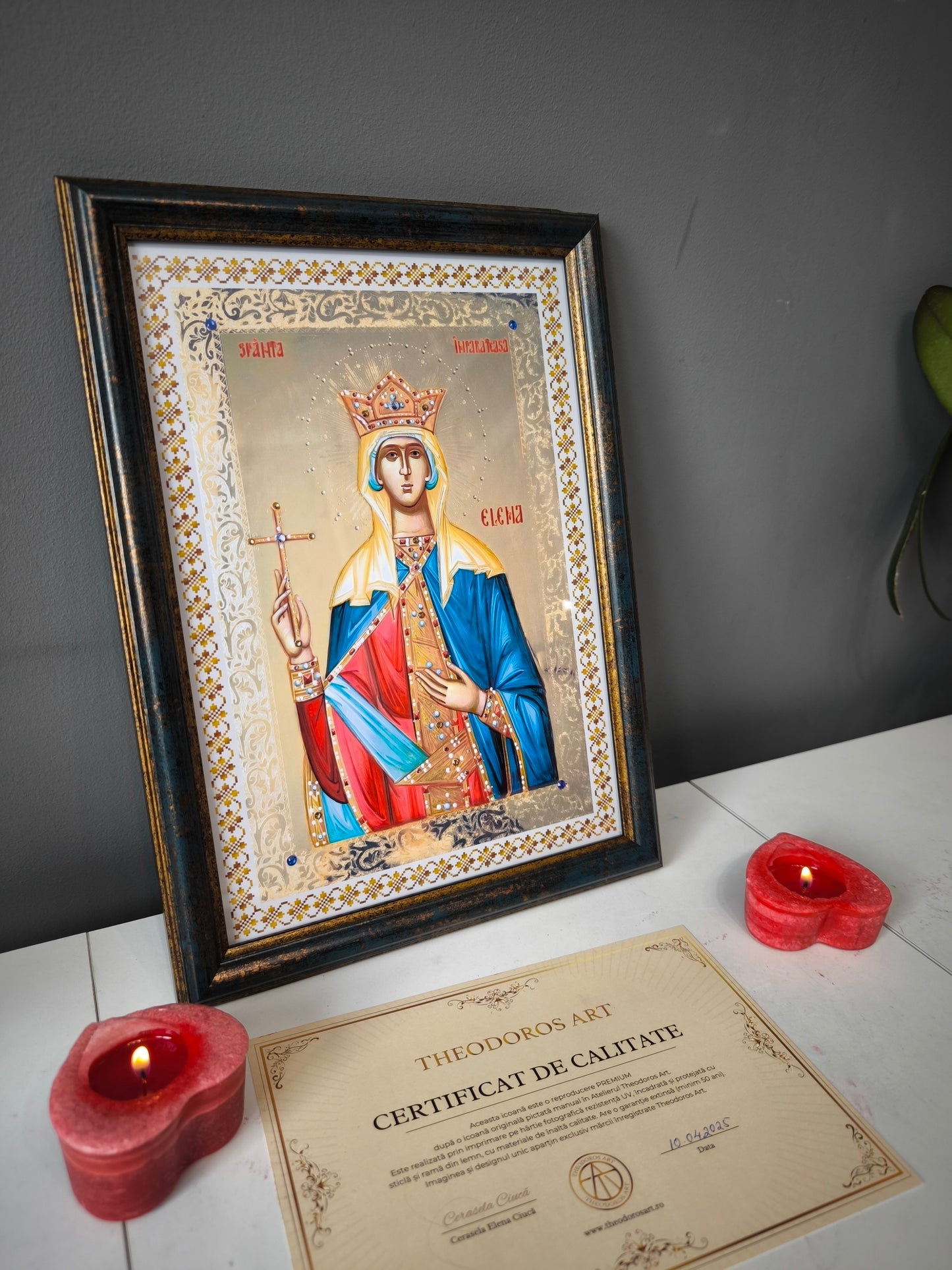 ICOANA SFANTA IMPARATEASA ELENA    replica print icoana originala Theodoros Art