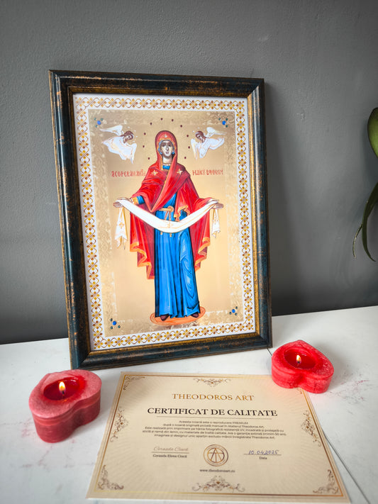 ICOANA ACOPERAMANTUL MAICII DOMNULUI  replica print icoana originala Theodoros Art