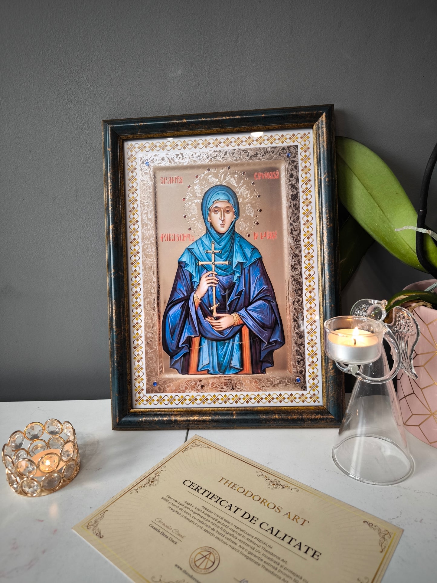 ICOANA SFANTA CUVIOASA PARASCHEVA DE LA IASI replica print icoana originala Theodoros Art