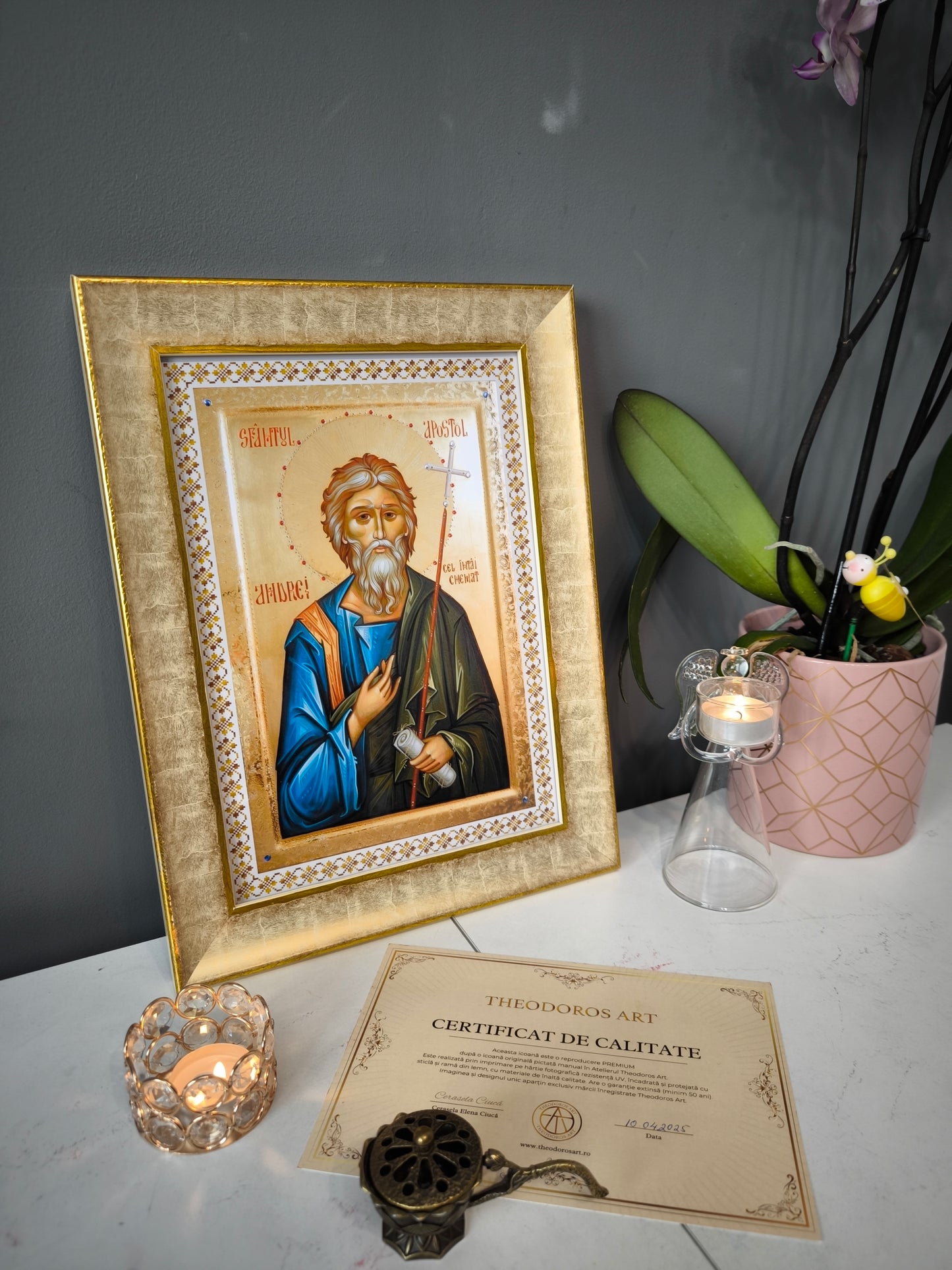 ICOANA SFANTUL APOSTOL ANDREI replica print icoana originala Theodoros Art