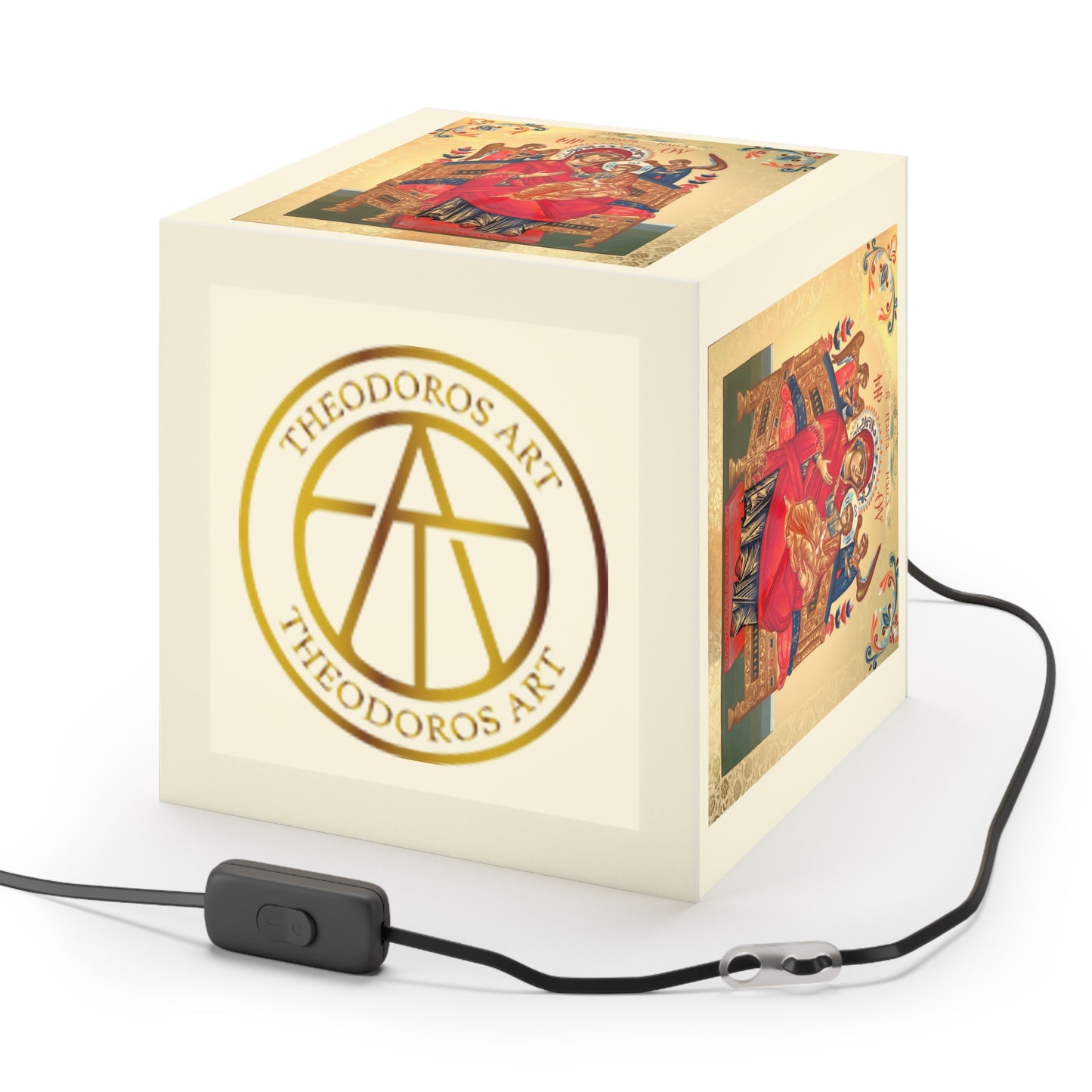 Lampă cub de lumină decorativă elegantă cu design religios 