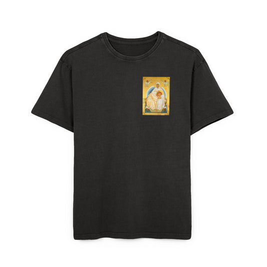 Men's Acid Washed Oversize Tee with Divine Art Design