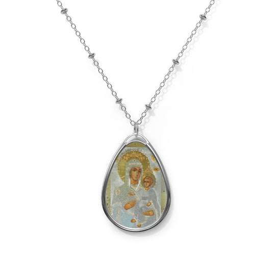 Colier oval religios de epocă - bijuterii creștine elegante pentru purtarea fidelă