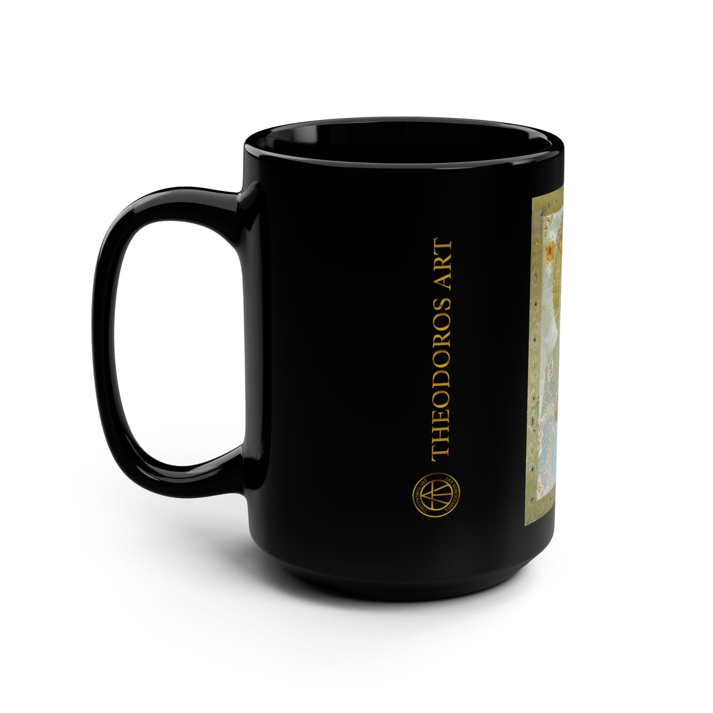 15oz Black Mug with Religious Icon Design - Perfect for Coffee Lovers and Gifts
