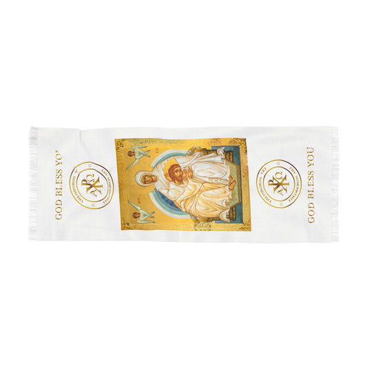 Monogram of Christ-Inspirational Light Scarf - 'God Bless You' Design