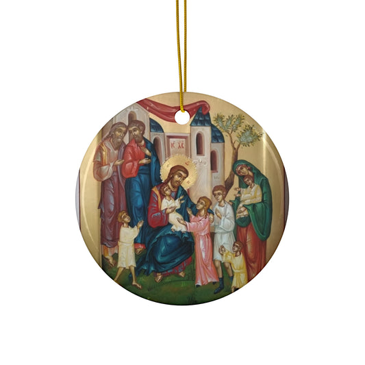 Set Ornamente Ceramice Religioase - Decor pentru Nașterea Domnului de Crăciun