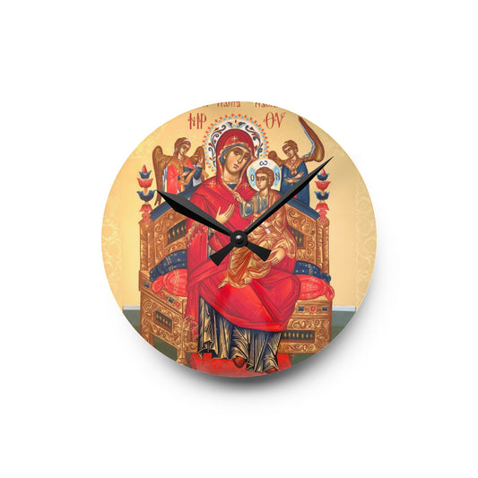 Ceas de perete acrilic religios elegant cu design de icoană