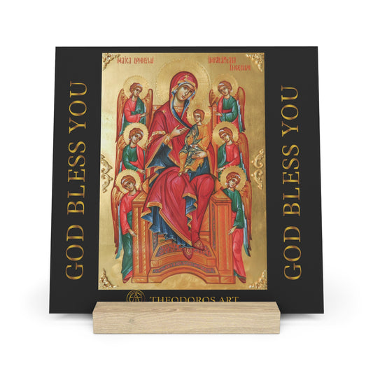 Inspirational Gallery Board with Stand - 'God Bless You' Icon Display